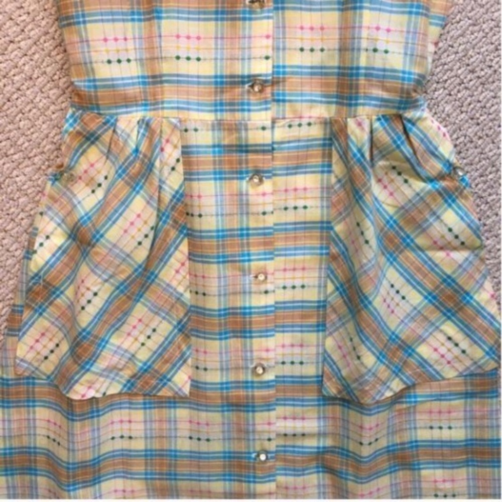 Vintage 1950s Atomic Plaid shirtdress - Picture 6 of 8